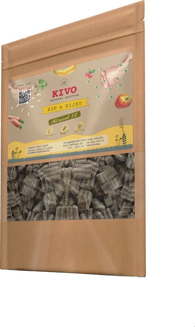 Kivo Petfood PROEFZAKJE Hondenbrokken Kip & Rijst Allround Fit 300 gram - Koudgeperst - Glutenvrij