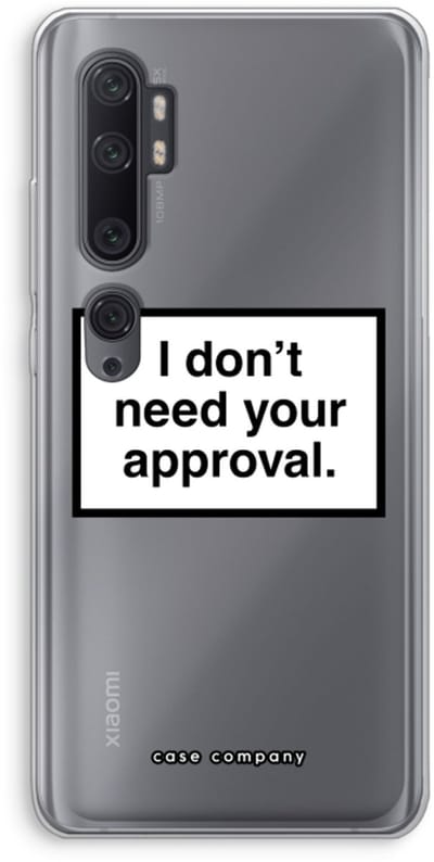 Case Company® - Hoesje geschikt voor Xiaomi Mi Note 10 Pro hoesje - Don't need approval - Soft Cover Telefoonhoesje - Bescherming aan alle Kanten en Schermrand