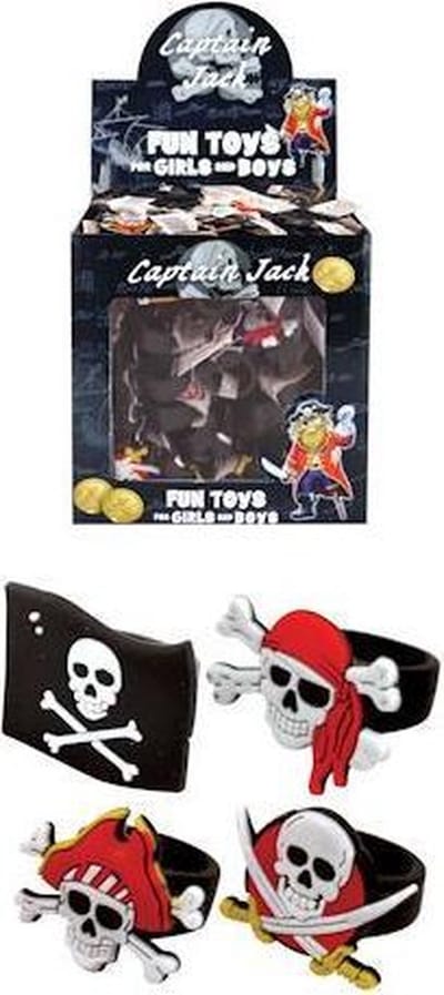 156 Stuks Mix Kinderringen Piraat - Piraten ring - In Traktatiebox - Uitdeelcadeautjes - Traktatie voor kinderen - Jongens