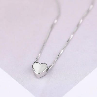 Mode Minimalistisch Glad Hartvormige Hanger Ketting 925 sterling Zilver Schattige Bedel Ketting Voor Vrouwen