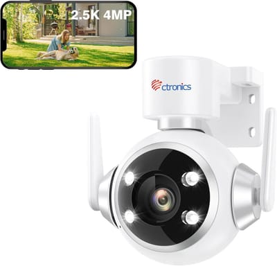 Bewakingscamera Buiten - Wifi Camera - Huis Beveiligen - Automatische Tracking - 4MP HD Resolutie - Wit