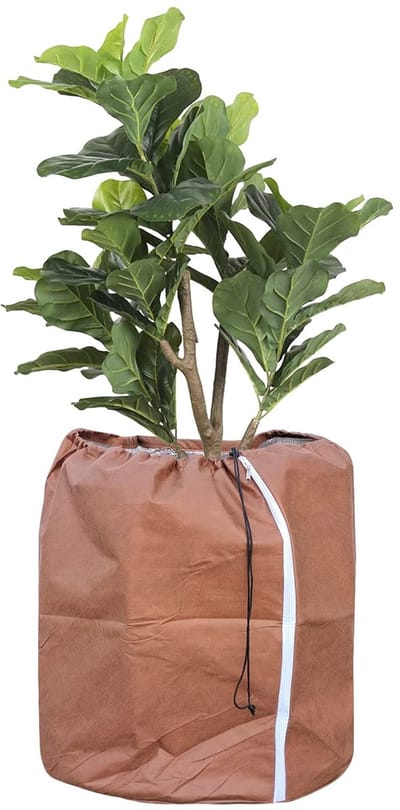 Dailygoods - Tesmotor Thermo potbescherming, potplanten, beschermende zak voor planten, winter, potbescherming met trekkoord, 50 x 45 cm