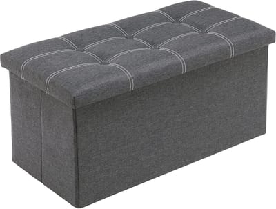 Opbergbank - Voetenbank Sofa - Ruimte Besparen - Inklapbaar - 80L Opslag - Grijs
