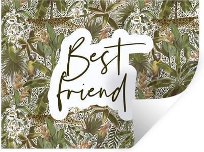 Muurstickers - Sticker Folie - Best friend - Vriendschap - Quotes - Spreuken - 40x30 cm - Plakfolie - Muurstickers Kinderkamer - Zelfklevend Behang - Zelfklevend behangpapier - Stickerfolie