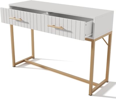 Witte Kaptafel - Dressoir Lades - Slaapkamer Opbergen - Stijlvol Design - 100x45x75cm - Wit