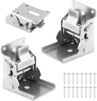 Set van 2 vouwscharnieren van koudgewalst staal met nikkelafwerking, ideaal voor tafels, vouwmechanismen en stevige constructies, opgevouwen dikte 30 mm, plaatdikte 2.5 mm
