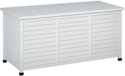 Lifero Tuinkast - Buitenkast Wit - Opbergkast Buiten - Tuinmeubelen - 127 x 56 x 60 cm - Weerbestendig Hout - Buiten Kast