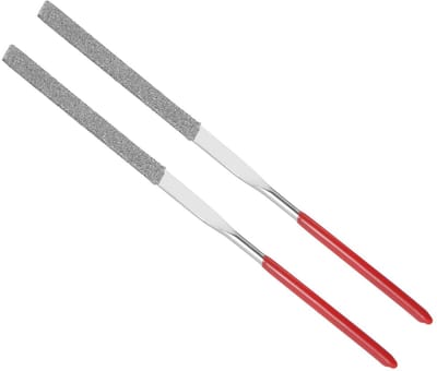 gecoate naaldvijl, | 150 korrel 3mm schacht 140mm lengte|, Diamond Flat Files Slijpgereedschap - (Toepassingen: voor metaal glas steen), 2-delig