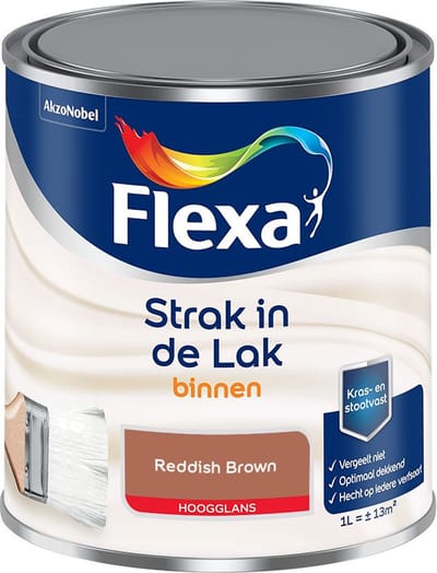 Flexa - Strak In De Lak Binnenlak Hoogglans - Reddish Brown - Mengverf - 1 L
