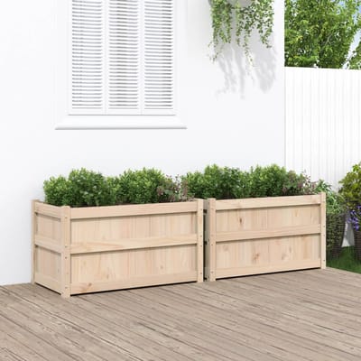 vidaXL - Plantenbakken - 2 - st - cm - massief - grenenhout
