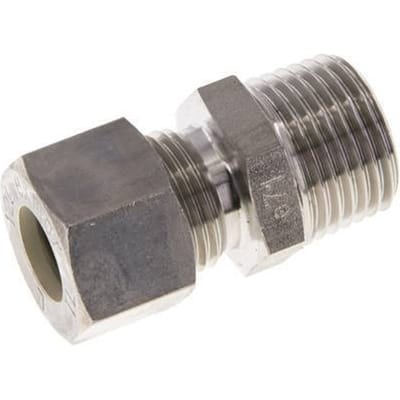 12L & R1/2'' RVS Rechte Knelfitting Buitendraad 315bar ISO 8434-1