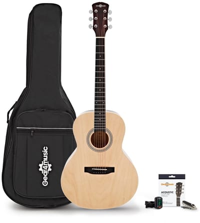 Parlour Linkshandige Akoestische Gitaar & Accessoireset van Gear4music, Natuurlijk