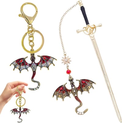Antiek Draken Boekenlegger en Sleutelhanger voor Boekenliefhebbers - Perfect Cadeau voor Lezers en Fantasy Fans