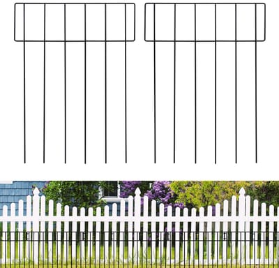 Dailygoods- Dierenbarrièrehek 10 stuks - Decoratief Tuinhek - Omheining voor Moestuin - Hondenhek - Gravenhek - Afmetingen 43,2 cm (H) x 3,4 m (L)
