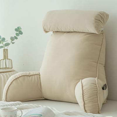 OmGoods - Dailygoody - Super groot leeskussen - Lendensteunkussen - Optimaal comfort - Blauw Grijs - Voor lezen en tv kijken - Ideaal voor volwassenen - 75