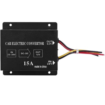 Auto Vrachtwagen 15A 180W DC 24V naar 12V Stroomomvormer Elektrische Spanningsverlager Stap-neer Transformator black