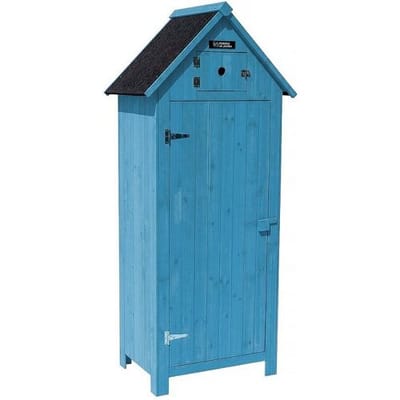 Habitat et jardin Tuinkast houten tuin berging "Cabanon" - 77 x 54,5 x 179 cm - Blauw hemelsblauw
