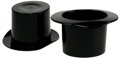Decoratieve cilinder zwart, Oudjaarsavond, hoed als plantenbak H5,5cm