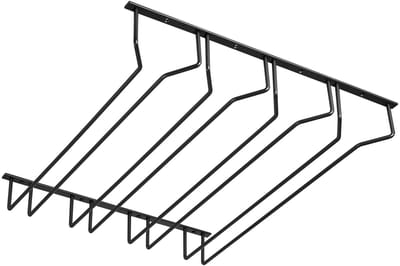 SOTECH Glazenhouder voor 4 rijen glazen 460 x 500 x 70 mm zwart Houder voor wijnglazen Flûtes Bierglazen Wijnglashouder