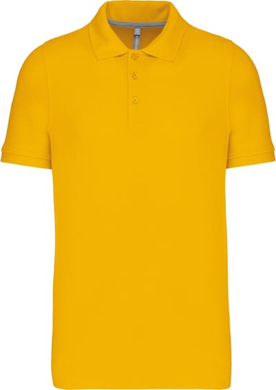 Herenpolo korte mouwen met knopen merk Kariban Geel - 3XL