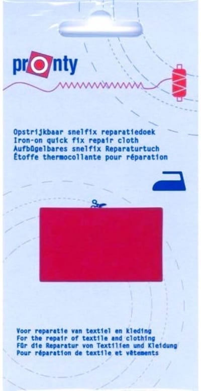 Pronty snelfix reparatiedoek - opstrijkbaar - roze - pink - 100% katoen - 11x25 cm