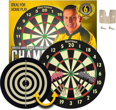 Harrows 2 in 1 Dartbord - 2 Zijdig Bespeelbaar - 2 sets Darts