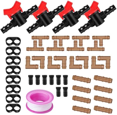 Dailygoods- Irrigatieaansluitset 45-delig - Kunststof Slangverbinder - 16 mm Aansluitingen - Tuinirrigatiesystemen - UV- en Slagvast - Eenvoudige Installatie - Irrigatiekit