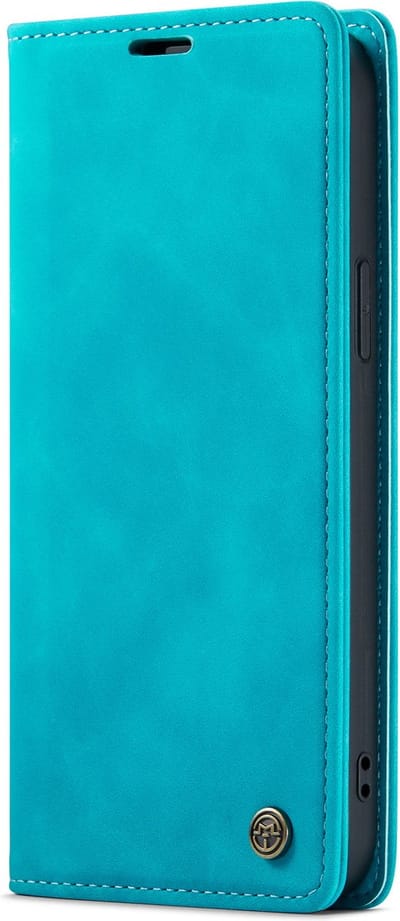 Casemania Hoesje Geschikt voor Samsung Galaxy S23 Plus Azure Blue - Dunne Portemonnee Book Case - Slim Wallet Case met Pasjeshouder