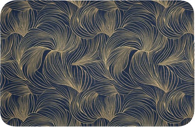 Badmat 60x40 cm - Antislip - Abstract - Lijnen - Blauw - Goud - Badmatten voor badkamer - Badkamermat - Douchemat - Badkamer mat