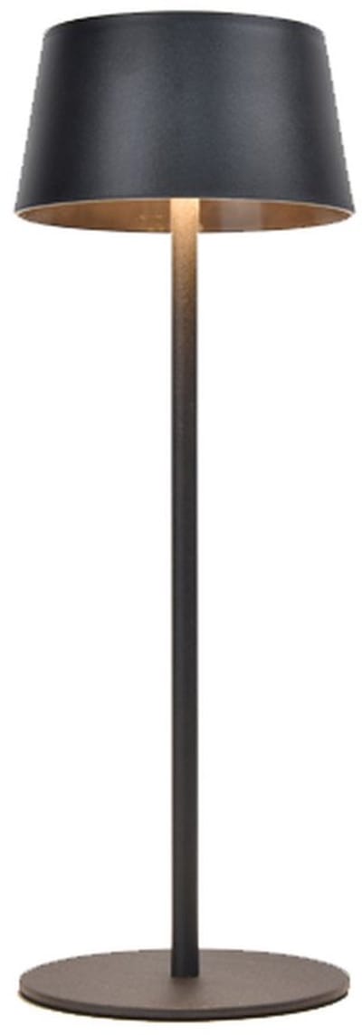 LUTEC Aurora - Draagbare Solar tafellamp - Dimbaar - Langdurige werking (tot 48 uur) - Premium aluminium - USB-C kabel inbegrepen - 100Lm - 3000K warm licht - IP44 weerbestendig - Zwart