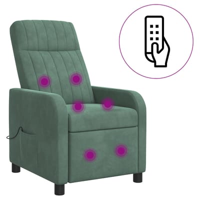 vidaXL - Massage - Relaxstoel - Zeegroen - fluweel