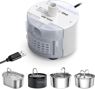 Pet Drinkfontein Waterpomp SMA-800 – Stil Vervangingspomp voor Katten Drinkfontein – Cilindrische Zij-inlaat Pomp