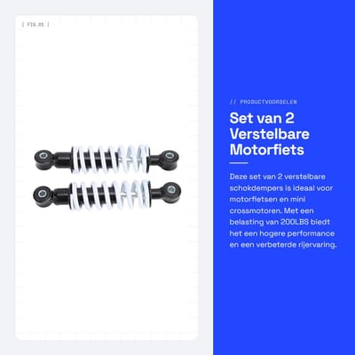 Dailygoods- Schokdemper 190mm Verstelbaar - 2 Stuks - Hoge Prestaties - Motorfiets - Comfort - Eenvoudige Integratie - Vering