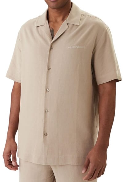 Emporio Armani Em000593_af20590 Overhemd Met Korte Mouwen Beige L Man