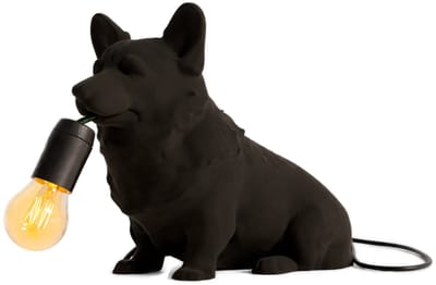 Fiastra Corgi tafellamp - hondenlamp - zwart - E14 - 30 x 18 x 25 cm