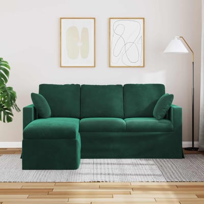 vidaXL - Bank - Donkergroen - 178 - x - 134 - x - 80 - cm - Fluweel