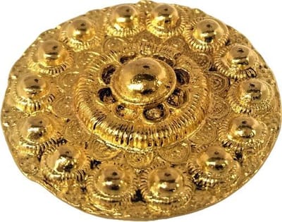 Zeeuws Meisje - Grote Zeeuwse knoop broche verguld met echt goud, 4 cm doorsnede