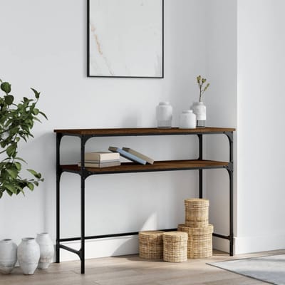 vidaXL - Wandtafel - 100x35,5x75 - cm - bewerkt - hout - bruin - eikenkleur