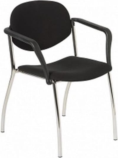 Vergaderstoel Ruby kleur Antraciet materiaal Stof Zonder armleuningen framekleur Chroom