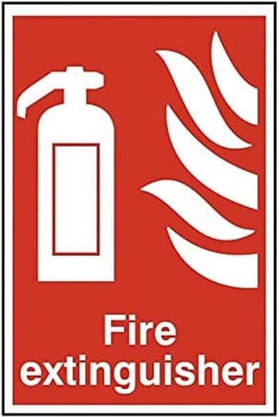 Brandblusser Bord - Veiligheidspictogram Brandblusser - Brandveiligheid Aangeven - Zelfklevend PVC - 200 x 300 mm - Wit