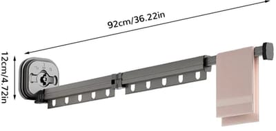 Uitschuifbaar wand-wasdroogrek 92cm PYTHON