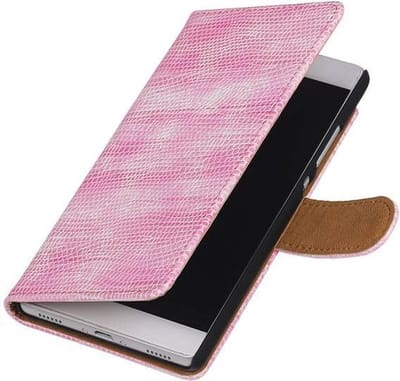 Huawei P8 Bookstyle Wallet Hoesje Mini Slang Roze - Cover Case Hoes