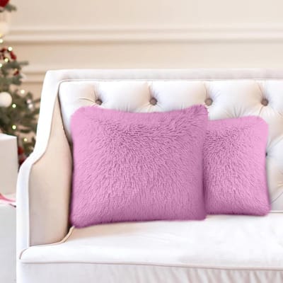 Dailygoods - Kunstbont Kussensloop, Pluche Kussensloop, Zachte Kussensloop met een Onzichtbare Ritssluiting, Geschikt voor Woonkamerbanken, Autostoeltjes, Kinderkamers, Woondecoratie (Roze)