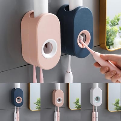 Automatische Tandpastadispenser Handsfree Knijpers Tandpasta Stofdichte Tandenborstelhouder Wandmontage Standaard Badkameraccessoire