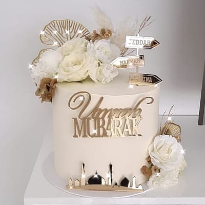 Taarten en Geschenken Umrah Mubarak taart topper set - Cake decoratie - 3 stuks
