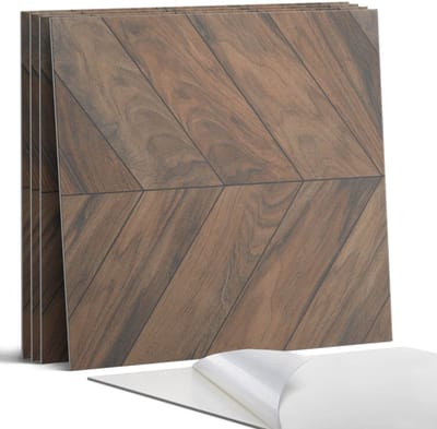 Coloray Wandpanelen Zelfklevend - Visgraatpatroon op de plank Zelfklevende Wandpanelen - 50 cm x 50 cm - Bruin Wandpaneel PVC - 5 stuks - Texturen Wandpanelen Zelfklevend - Wandpaneel Keuken - Wandpanelen Badkamer