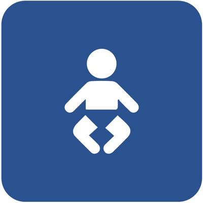 WC deur sticker baby verschoonplaats 100 x 100 mm