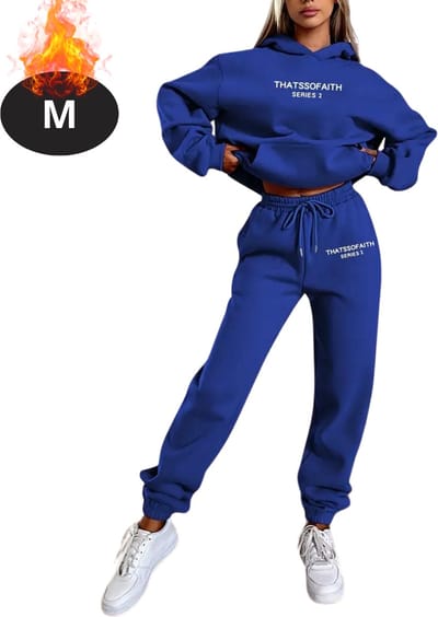 Nivard Joggingpak - Huispak - Volwassenen - Trainingspak - Comfortabel - Joggingsbroek - Tracksuit - Dames - Blauw - M