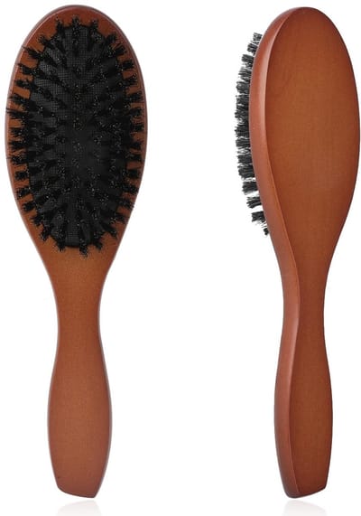 Dailygoods- Haarborstel Varkenshaar - Antiklit - Voor Vrouwen/Mannen/Kinderen - Herstelt Glans/Textuur - Lotushout - 22,3 x 6 cm