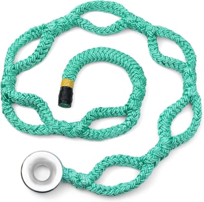 Robuuste 1.2" x 6' Arborist Touw met Laag Wrijving Ring - 15t Maximale Belastbaarheid, 7 Pocket Verstelbare Klimslings voor Bomen Vellen en Touwtrekken